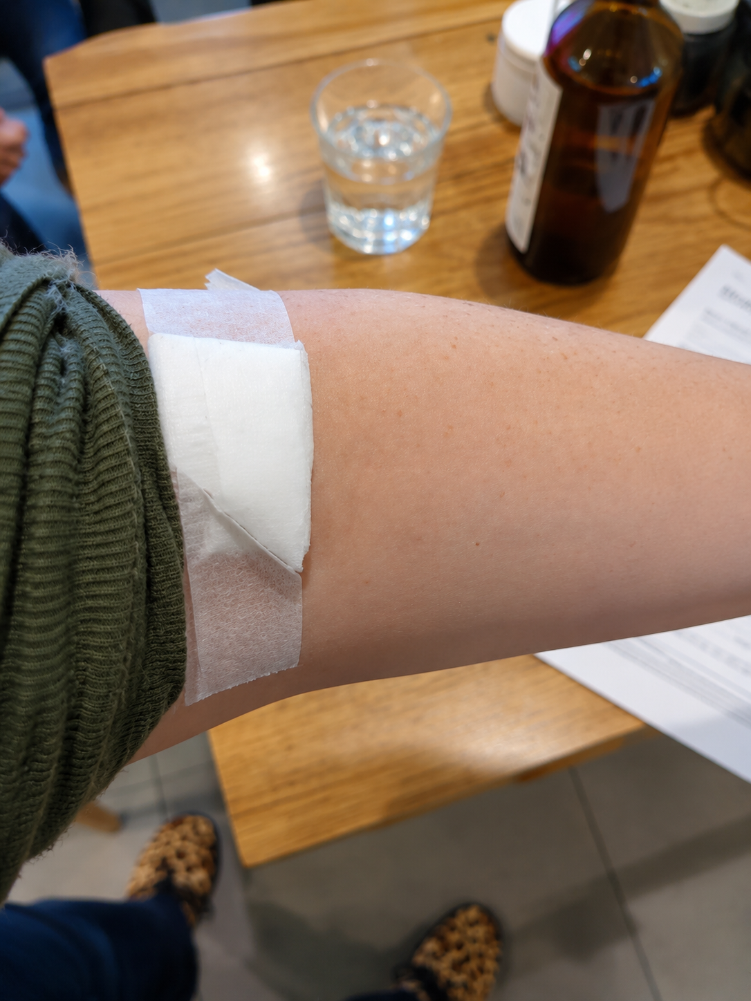 Blood draw dressing mid-IVF treatment
